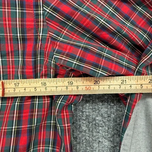 Banana Republic Button Down Shirt Mens Medium Red Elbow Patch Plaid Slim Fit NEW - Picture 5 of 10